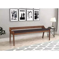 60" Rasmus Dining Bench Chestnut - Boraam: Acacia Wood, Faux Leather Seat, Seats Two