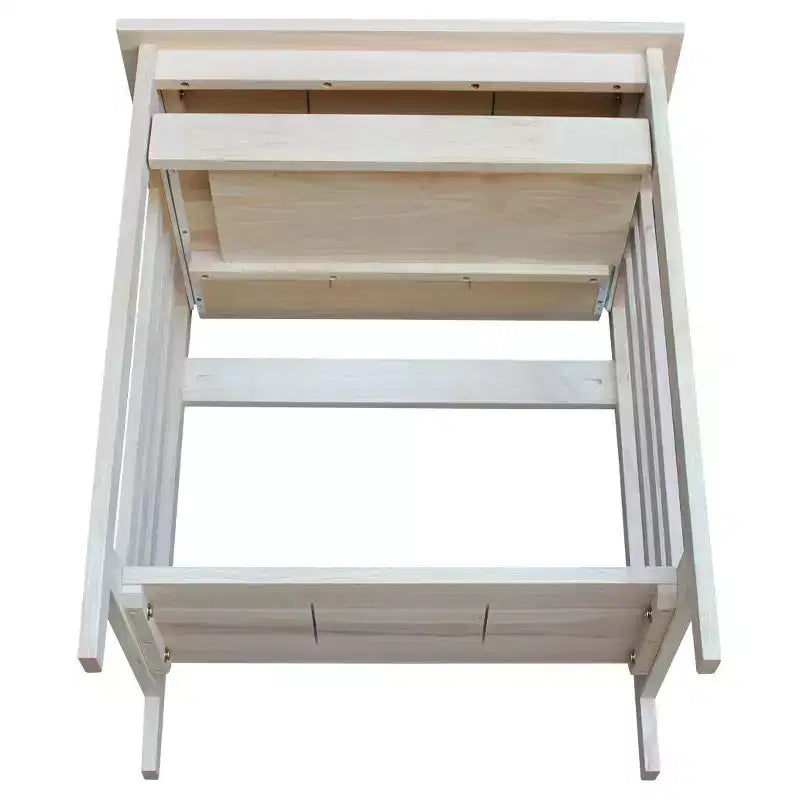 Mission Computer Stand Unfinished: Solid Parawood, Space-Saving Design, No Storage