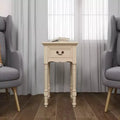 Traditional Wood Accent Table Ivory