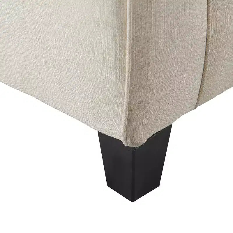 Upholstered Bed, Queen, White Linen