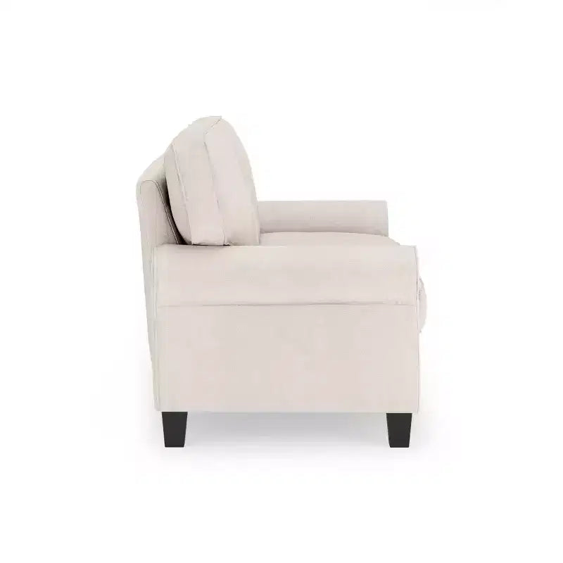 Upholstered Bed, Queen, White Linen