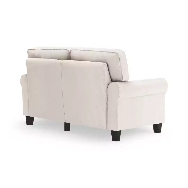 Upholstered Bed, Queen, White Linen