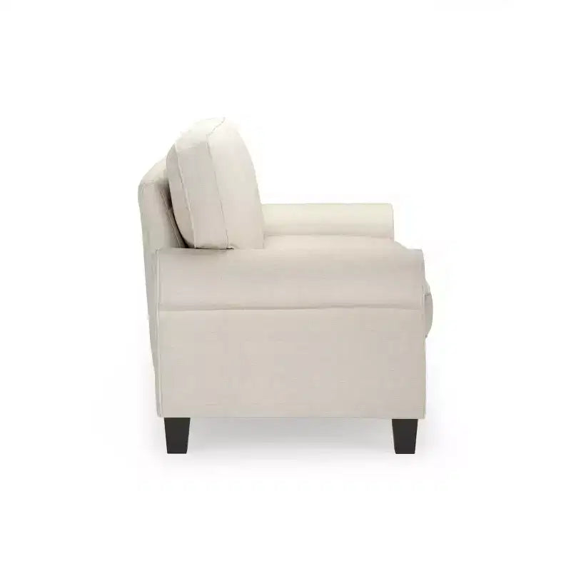 Upholstered Bed, Queen, White Linen