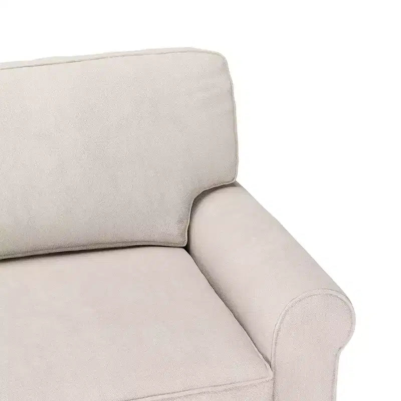 Upholstered Bed, Queen, White Linen