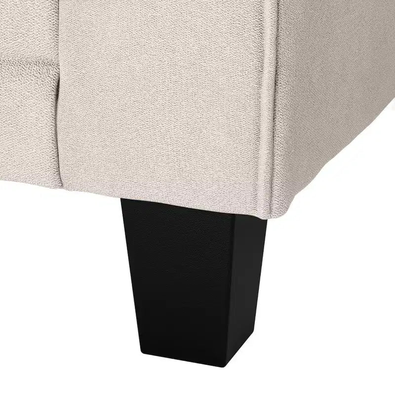 Upholstered Bed, Queen, White Linen