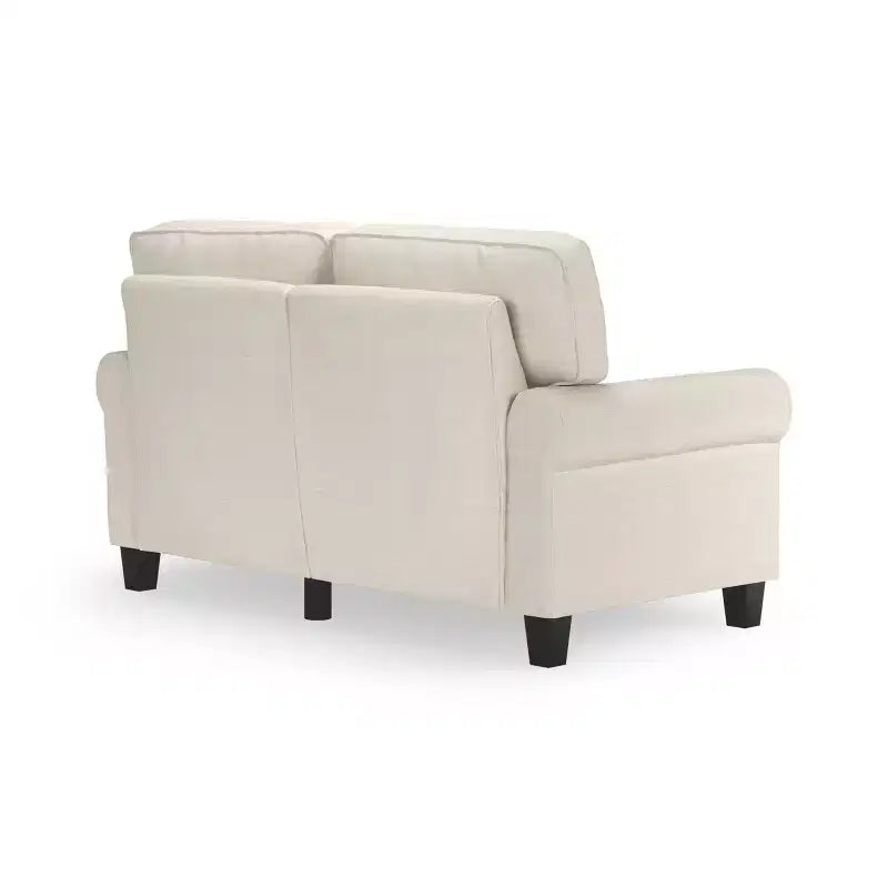 Upholstered Bed, Queen, White Linen