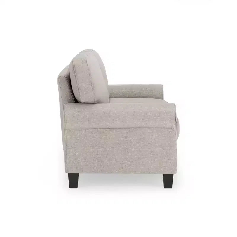 Upholstered Bed, Queen, White Linen