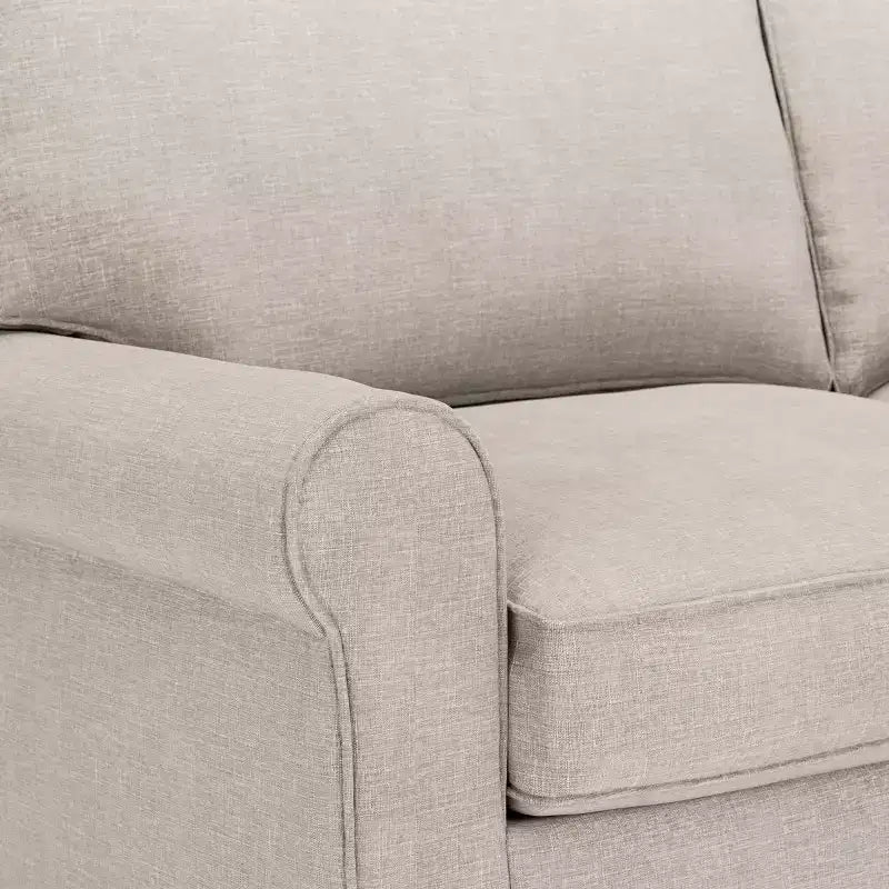 Upholstered Bed, Queen, White Linen