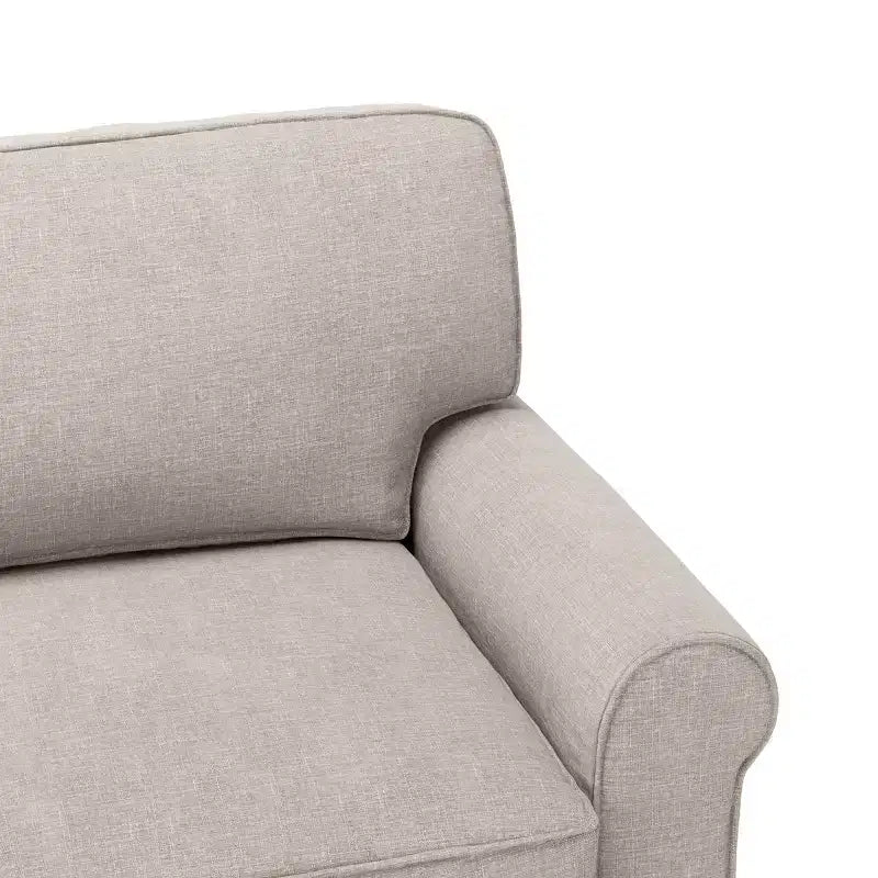 Upholstered Bed, Queen, White Linen