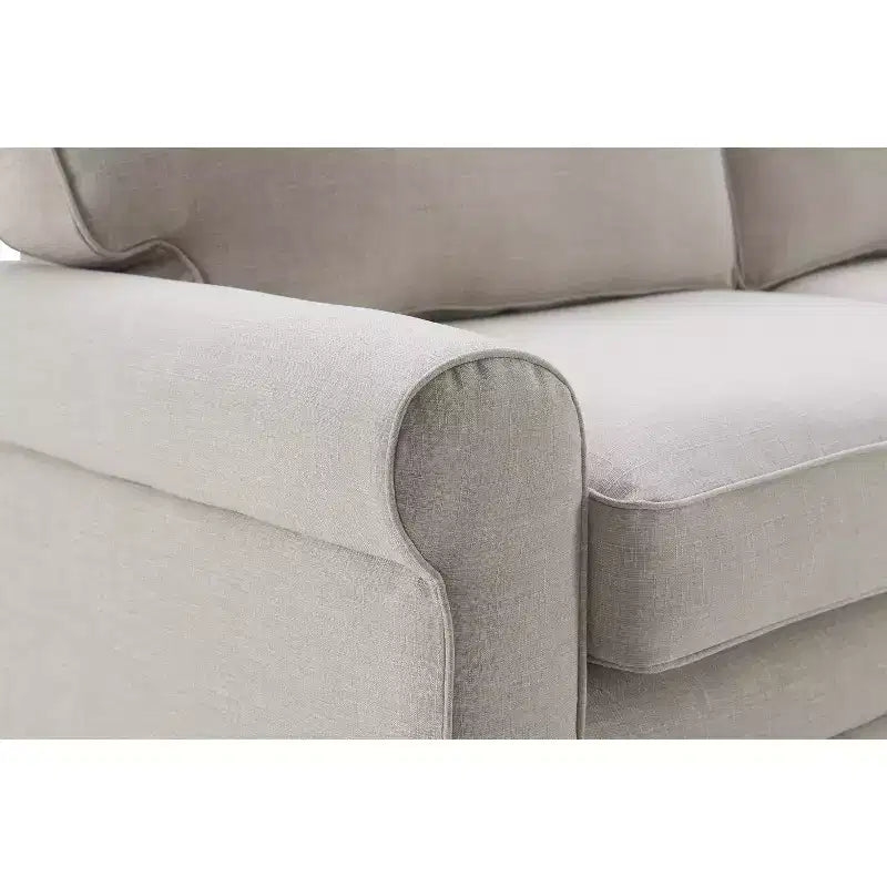 Upholstered Bed, Queen, White Linen