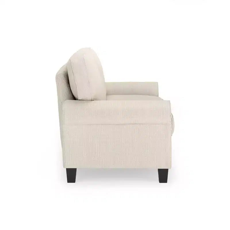 Upholstered Bed, Queen, White Linen