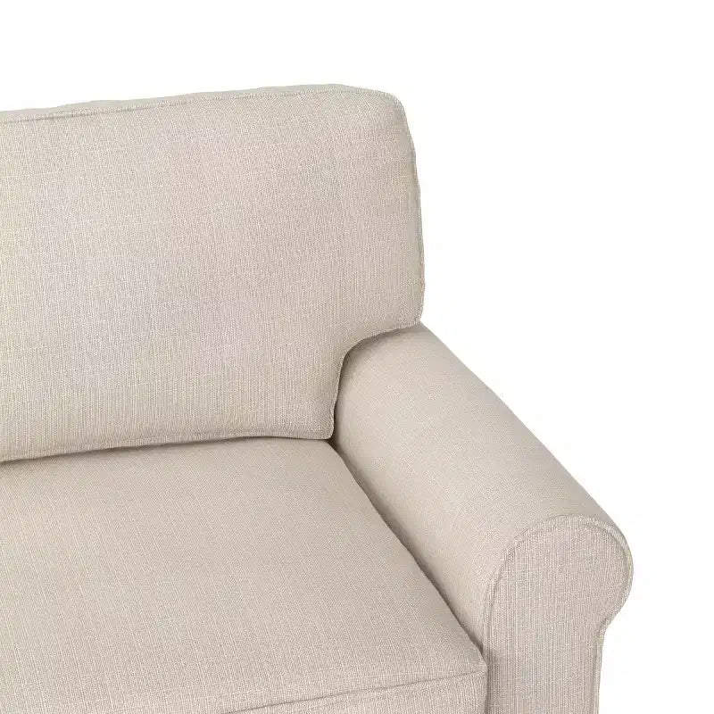 Upholstered Bed, Queen, White Linen