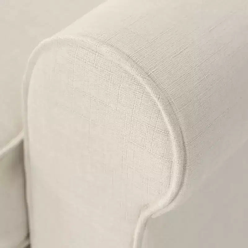 Upholstered Bed, Queen, White Linen