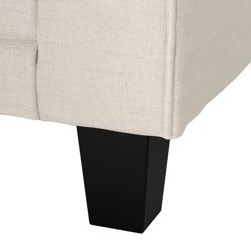 Upholstered Bed, Queen, White Linen