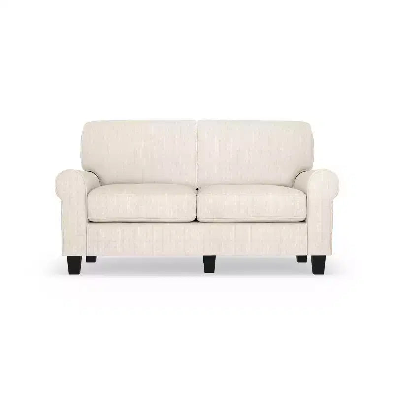Upholstered Bed, Queen, White Linen