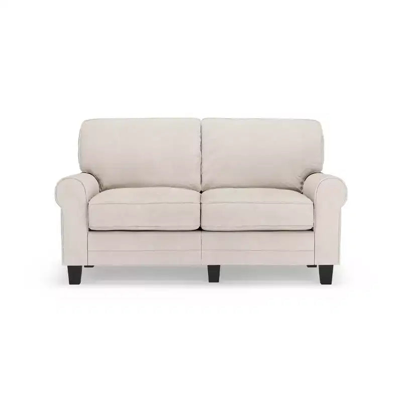 Upholstered Bed, Queen, White Linen