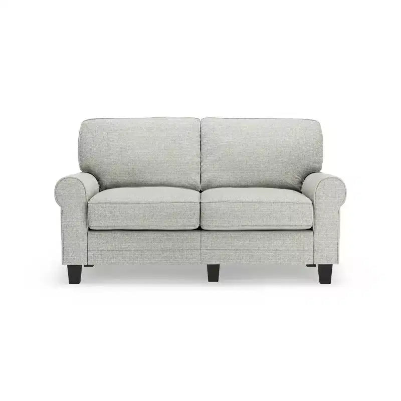 Upholstered Bed, Queen, White Linen