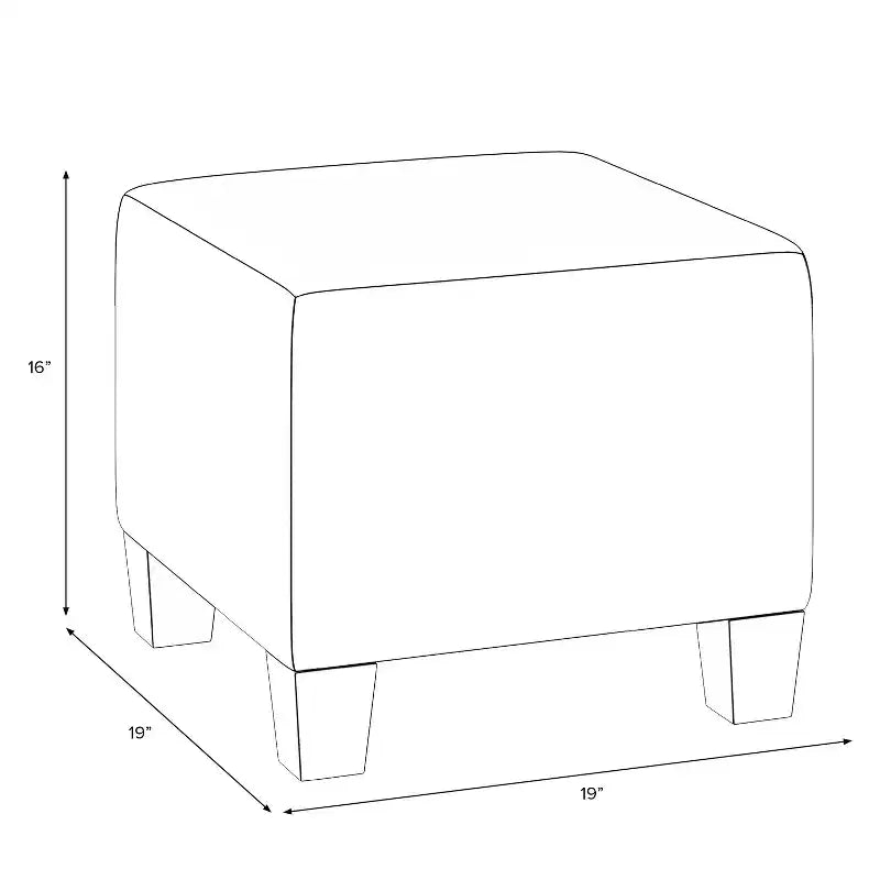 Square Nail Button Ottoman