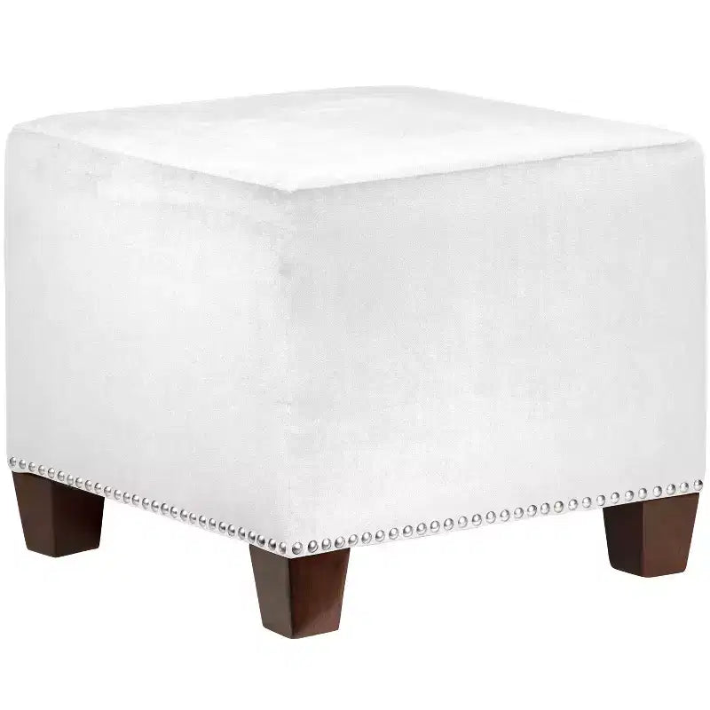 Square Nail Button Ottoman