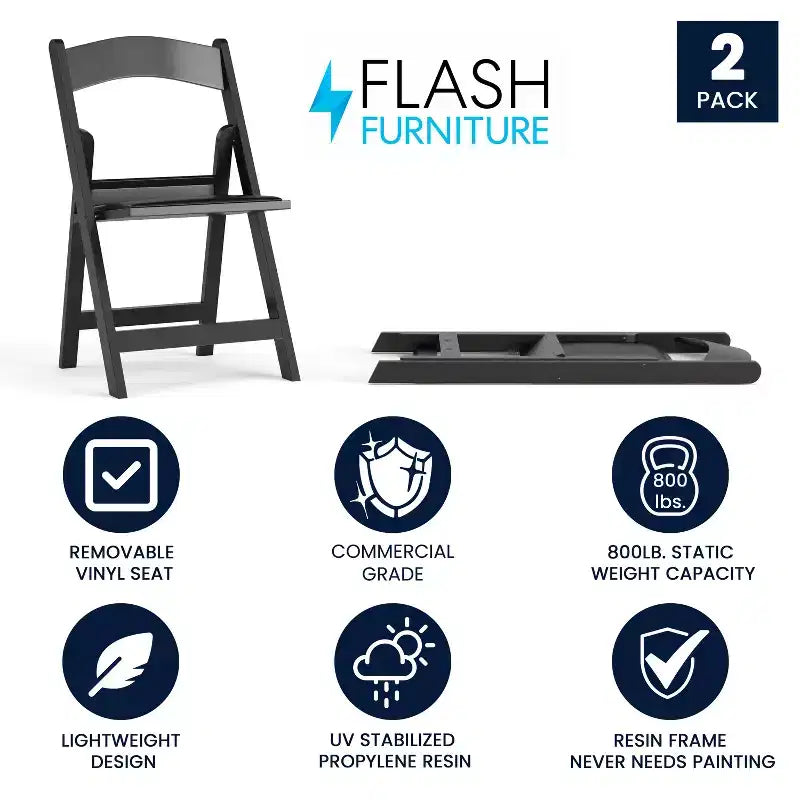 Hercules Folding Chair - Resin 2 Pack 800LB Weight Capacity Event Chair
