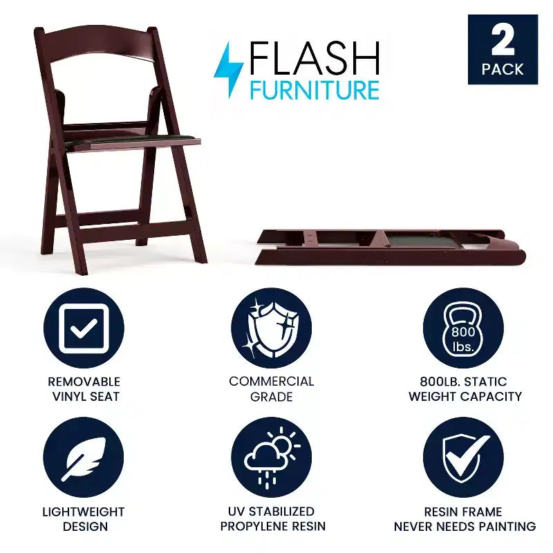 Hercules Folding Chair - Resin 2 Pack 800LB Weight Capacity Event Chair