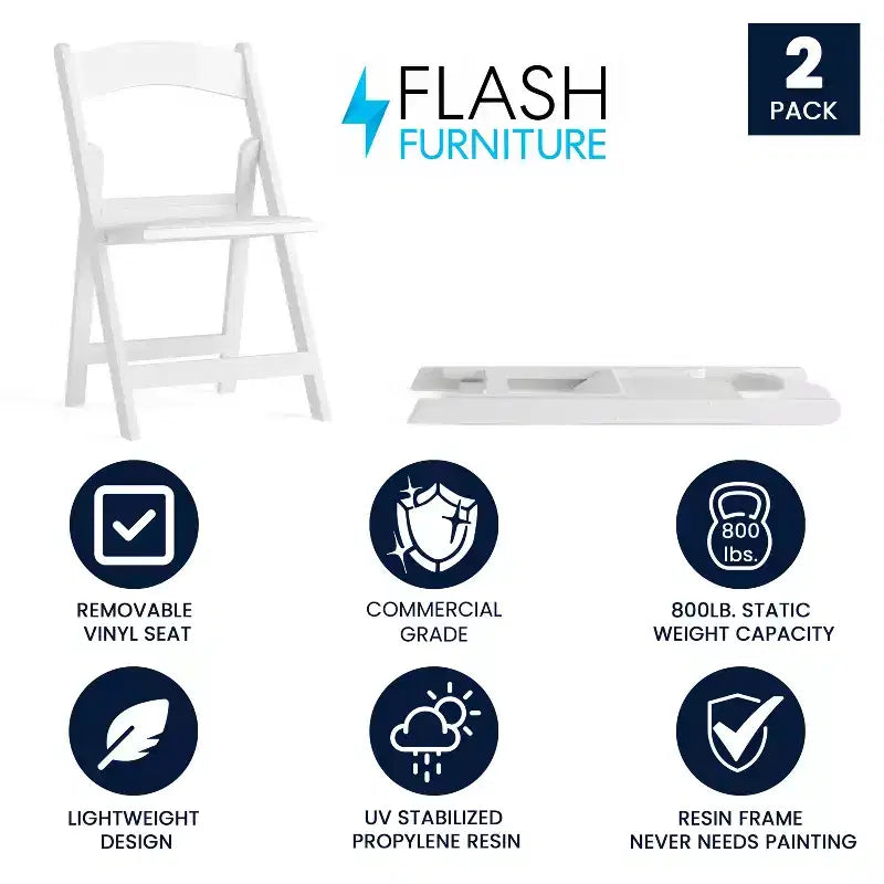 Hercules Folding Chair - Resin 2 Pack 800LB Weight Capacity Event Chair