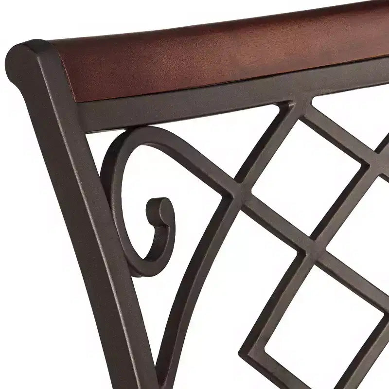 Hartley Bronze Swivel Bar Stool Brown 25 1/2 High Traditional Faux Leather Cushion with Backrest Footrest for Kitchen Counter Height
